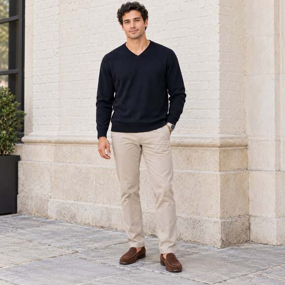 Joseph Abboud Other - Joseph Abboud Sweater Mens L Black Extra Fine Merino Wool V Neck Smart Casual